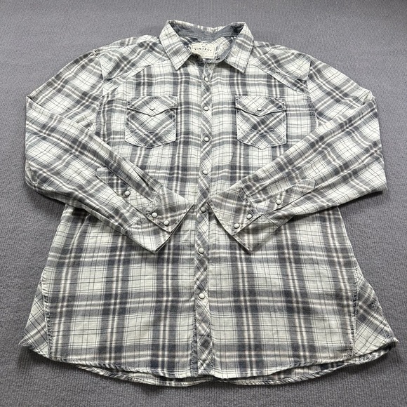 BKE Buckle Vintage 1967 Athletic Fit Pearl Snap Short Sleeve Shirt Plaid Men XXL - Picture 2 of 7